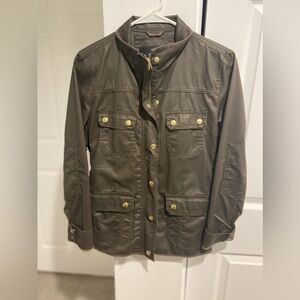 J. Crew Utility Jacket in Olive with Gold Buttons Size S
